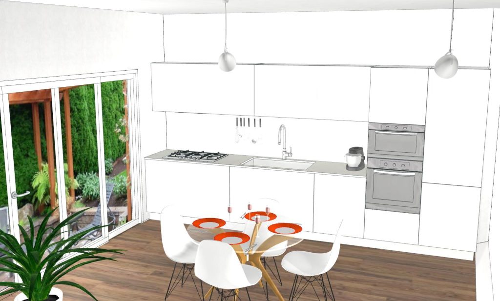 cucina su misura rendering