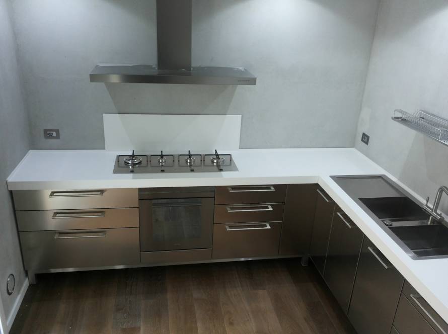 top in corian su misura per cucina glacier white