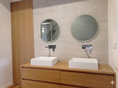 mobile bagno sospeso rovere su misura