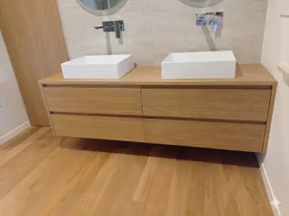 mobile bagno sospeso rovere su misura